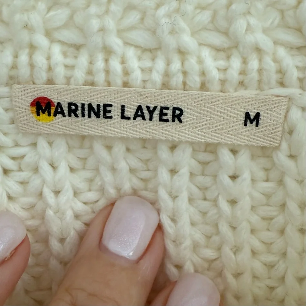 Marine Layer Oversized Crewneck Fisherman Sweater - Picture 6 of 6